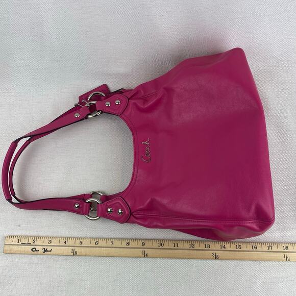 Coach Ashley Carry All Hippie Hobo Satchel Shoulder Bag Pink Leather Y2K Barbie - Picture 9 of 12